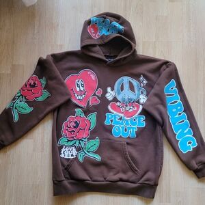 Pacsun Peace Out All Over Hoodie Size M